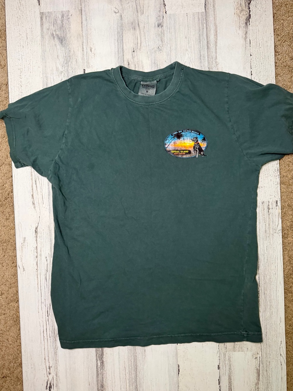 U.S. Vintage Topsail Island NC Black Lab Beach T-Shirt Men’s M